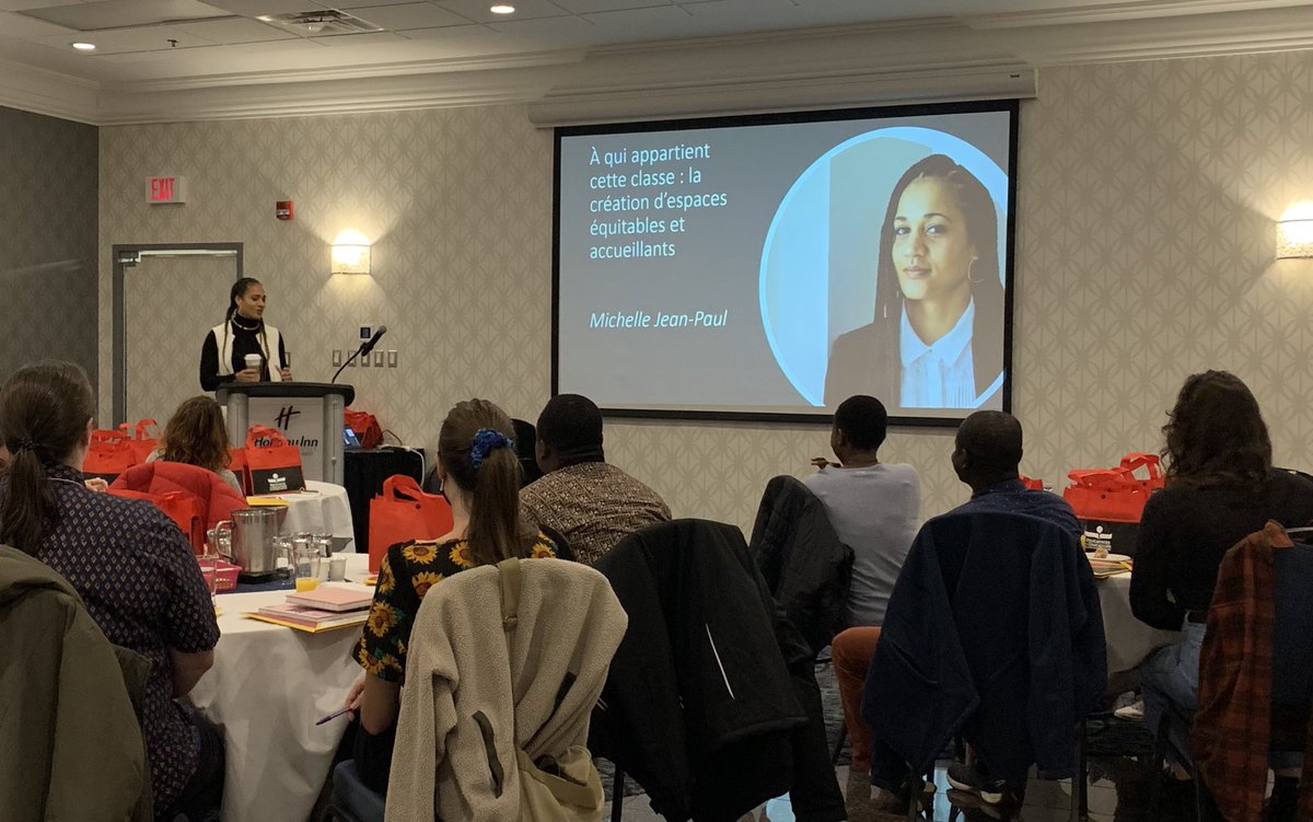 Nous apprenons à créer des espaces équitables et accueillants avec <a href="/MJean_Paul/">Michelle Jean-Paul</a> ce matin au Céleb5. Merci, Michelle !
