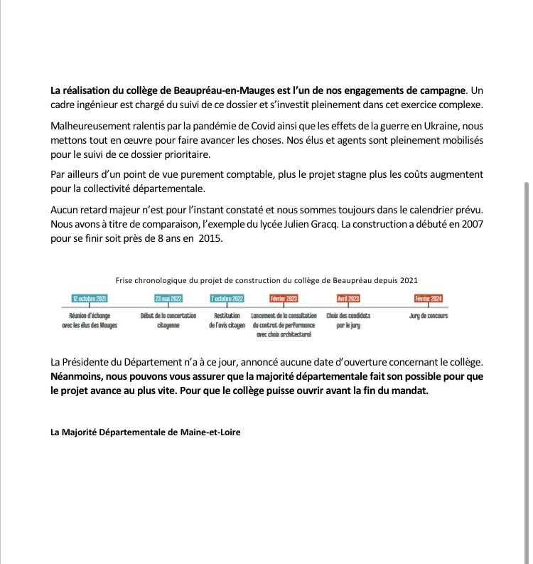 ⬇️ Retrouvez notre réponse à la newsletter d’<a href="/AnjouEnAction/">L'Anjou en Action</a> 

1️⃣ Nous n’attendons pas la crise pour agir concrètement sur votre quotidien.

2️⃣Nous réaffirmons notre volonté d’ouvrir au plus vite le collège de Beaupréau-en-Mauges, un engagement pris au lendemain de notre élection!