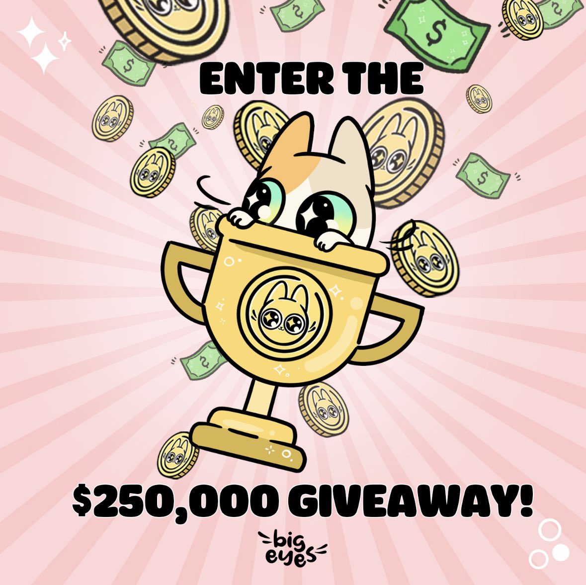 THE NEXT TOP MEME COIN!

🏆 A $250K #giveaway
💸Over $9M raised already
🍀Weekly #crypto competitions and #charity donations at @bigeyescoin

RT + Follow! 😻

Join the cute: bigeyes.space/competition/

#bigeyescoin #cryptocurrency #memecoin #Competition #Giveaway