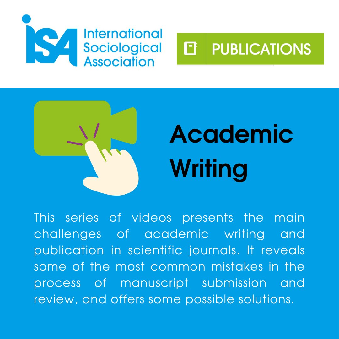 📹 This series of videos presents the main challenges of #academicWriting &amp; publication in scientific journals, as well as some of the most common mistakes,  and some possible solutions. #AcademicTwitter #AcademicChatter 
➡️ Find it on  the ISA Website: bit.ly/3FlUmDP