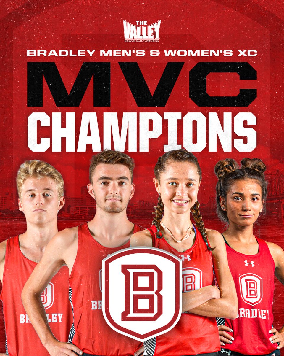 𝗖𝗛𝗔𝗠𝗣𝗜𝗢𝗡𝗦 𝗔𝗥𝗘 𝗕𝗨𝗜𝗟𝗧 𝗜𝗡 𝗣𝗘𝗢𝗥𝗜𝗔.

Your Bradley Braves Men's 𝗔𝗡𝗗 Women's Cross Country Teams are your <a href="/MVCsports/">Missouri Valley Conference</a> Champions!!! 🏆