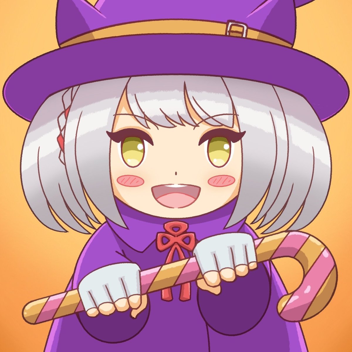 1girl solo hat food candy witch hat yellow eyes  illustration images