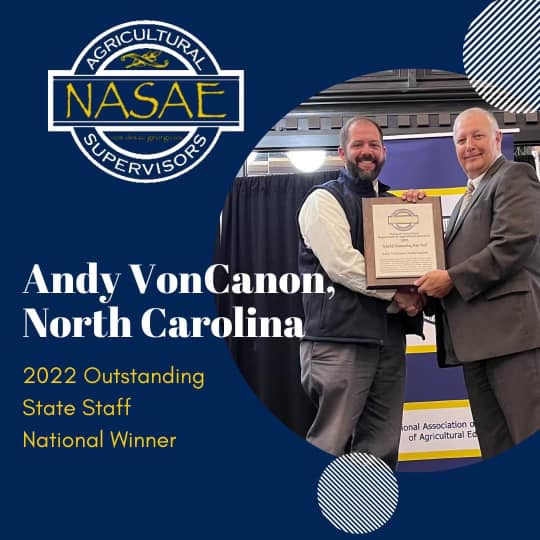 Congrats to our very own, Andy VonCanon!  We are so proud that Andy is a part of the team at MHCREC. @ncffa