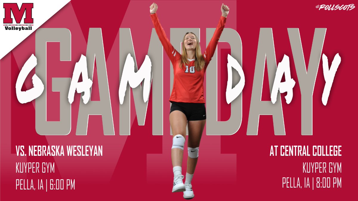 MCFightingScots's tweet photo. Today @ScotsVball heads to Iowa for a weekend tournament hosted by Central College. #RollScots

📍Pella, Iowa
🏟️ Kuyper Gym
🆚 Neb. Wesleyan and Central College
⏰ 6pm &amp; 8pm
📺 https://t.co/AFSqEW4gQS
📊 https://t.co/SszucnQCf3
🗞️ @MonmouthGameday https://t.co/y5TH7hn8mg