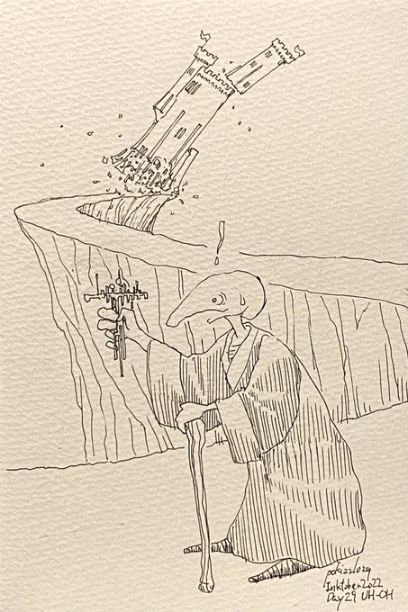 DAY29:UH-OH
#inktober2022 #inktober
#inktober2022day29

ありゃ、うっかり持ってきちまった! 