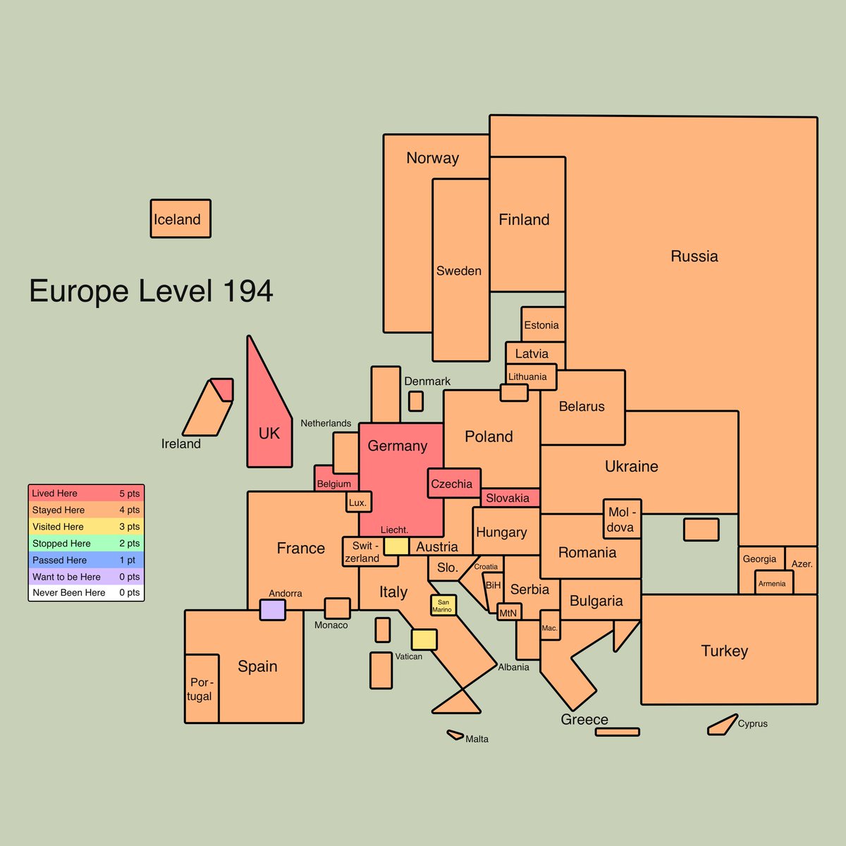 OK, it’s Friday, and this is going around… I’m at 194. Find out your “Europe Level” here: tenpages.github.io/us-level/eu.ht…