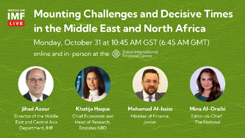 Inflation, rising debt, food insecurity—3 major factors affecting economies in the Middle East and North Africa. Join us on Oct. 31 at 6:45 AM GMT for the release of our Regional Economic Outlook to learn how countries can respond. IMF.org/MCD-REO