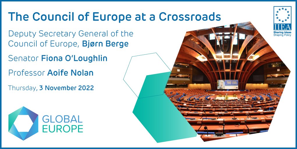 The #Council of #Europe has been reinforcing #democracy, #human rights, and rule of #law in a time of flux Ireland’s presidency is ending. Join us for a panel discussion with @DSGBjornBerge @Fiona_Kildare & Prof. Aoife Nolan #GlobalEurope Register 👉 bit.ly/3gSgJqb