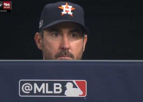 Pickswise's tweet photo. Justin Verlander in 7 career World Series starts:

0-6
5.68 ERA
9 Home Runs Allowed https://t.co/kQMdPQJlSV