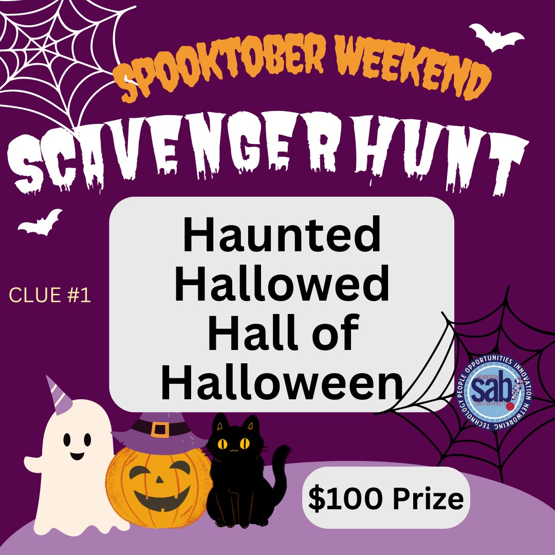 HSU_SAB's tweet photo. Here is your first Clue, Reddies!!!
Happy HAUNTing. The winner takes $100.
#LiveREddie #SpoOktoberWeekend #Reddie4WhatsNext https://t.co/VwUMeWIbK7