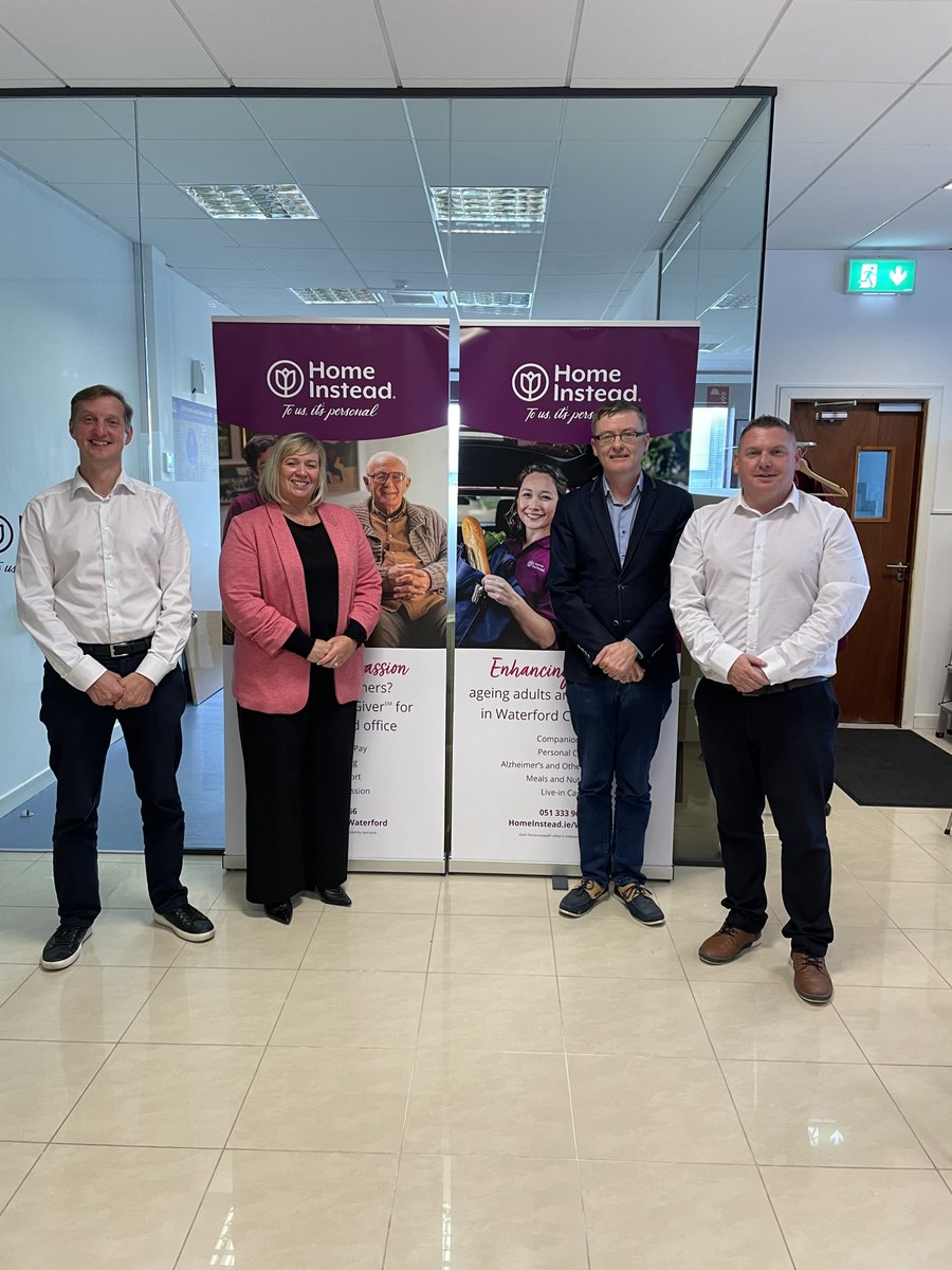 Great conversation on home care workforce issues, need for home care regulation and statutory home care with <a href="/sinnfeinireland/">Sinn Féin</a> Health Spokesperson <a href="/davidcullinane/">David Cullinane T.D.</a>, @HomeInsteadIrl clinical director <a href="/danetteconnolly/">Danette Connolly</a> and Waterford General Mgr Steven Tubbritt