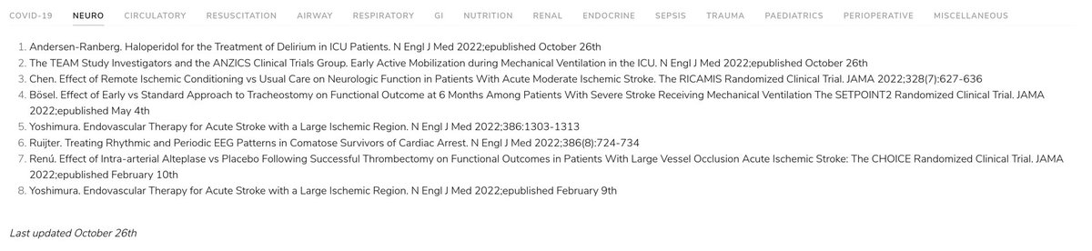 Lots of big trials released this week Struggling to stay up-to-date with the literature? We've listed the major trials published so far this year criticalcarereviews.com/latest-evidenc…