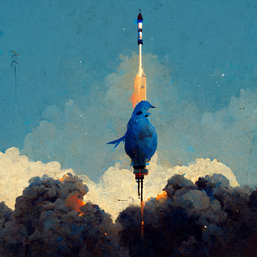 Will Twitter crash or go to the moon? #ELONMUSK  #elonmusktwitter #twittertakeover #AIart #midjorney #midjourneyart #NFTCommuinity