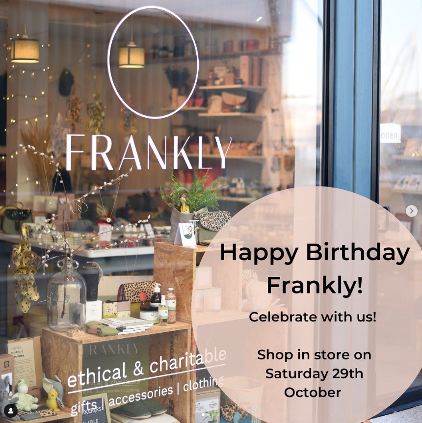 StoreFrankly's tweet photo. Come and join us tomorrow to celebrate two years of Frankly! 
Spend over £50 and receive an exclusive Frankly Goody Bag 
Spend over £75 and be entered into prize draw!
Plus there is cake..... https://t.co/WJbMYr5h1D