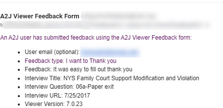 A2JAuthor's tweet photo. A2J Guided Interviews make #court forms "easy to fill out" for self-represented litigants. #feedbackfriday on the @NYCourtsOJI Child Support Modification and Violation #A2JGuidedInterview. #a2j #courtform #childsupport #nys #courttech #a2jtech #legaltech #formsforgood https://t.co/d4KddJhbVf