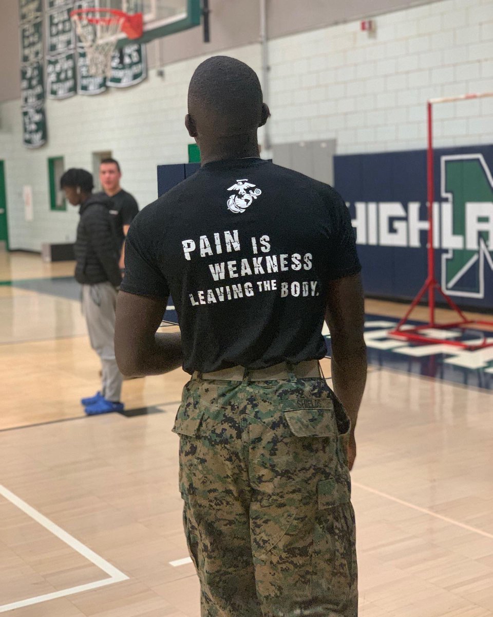 coachcarre's tweet image. McKean Alumni Zach Shields &amp;amp; the US Marines working with our student-athletes during advisory‼️⚔️
