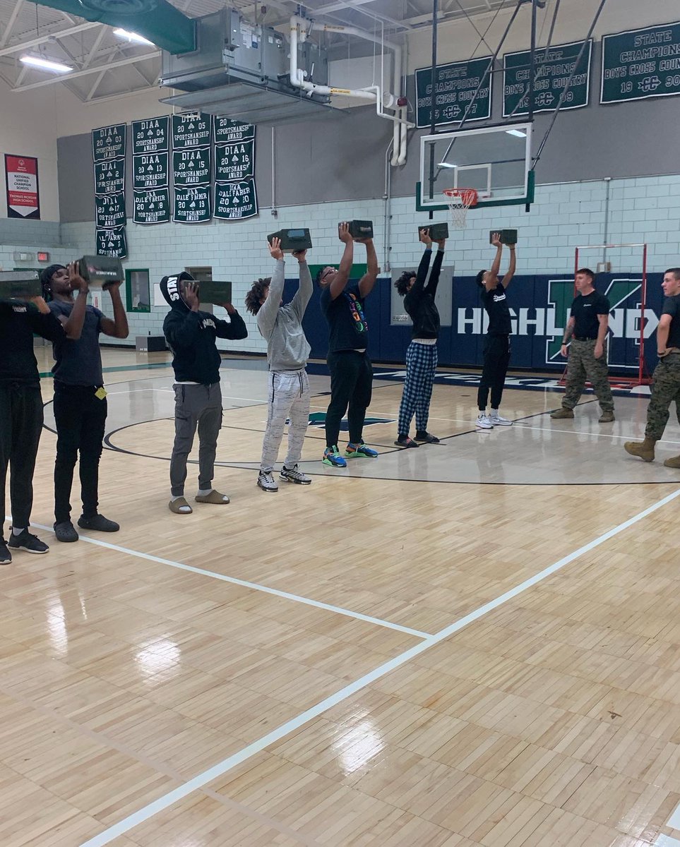 coachcarre's tweet image. McKean Alumni Zach Shields &amp;amp; the US Marines working with our student-athletes during advisory‼️⚔️