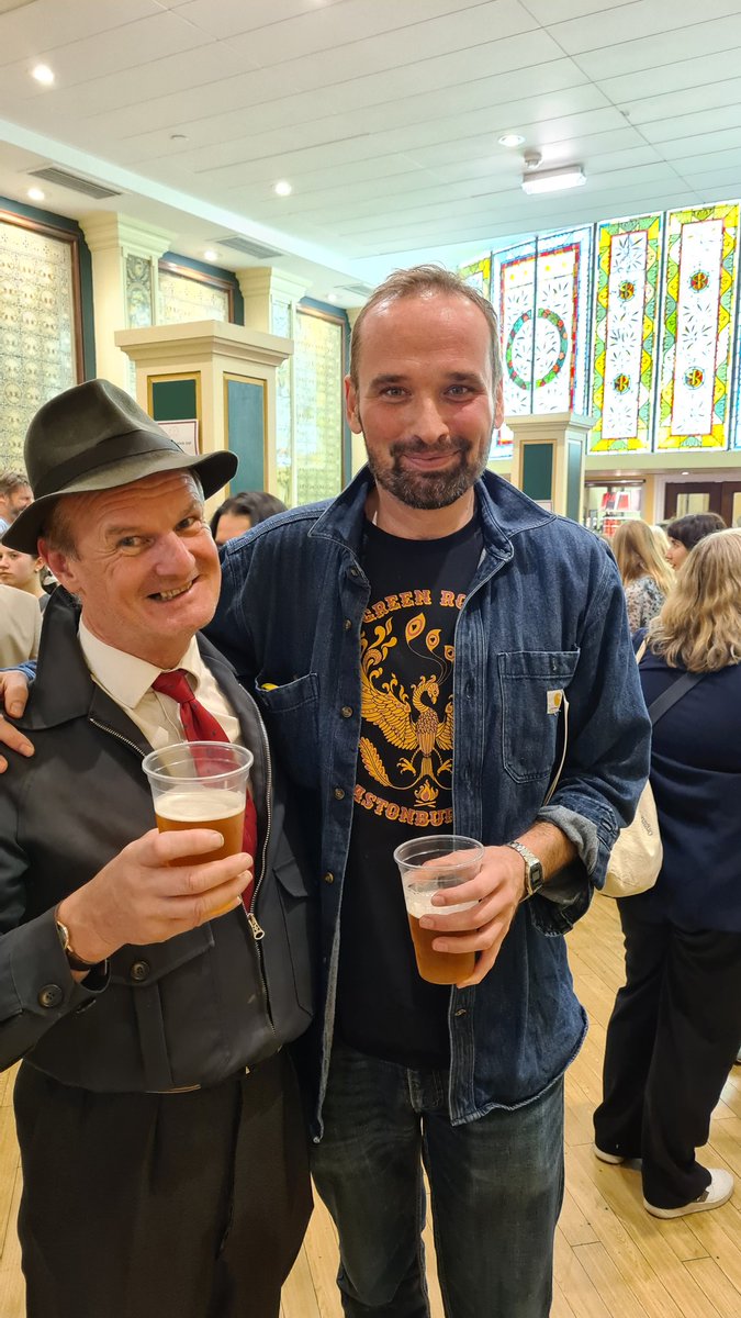 westcentralWCM's tweet photo. Cheers! @BWhiteheadvoice Toasting Our client Miles Gallant's triumphant performance at the @CriTheatre this afternoon!
#criterionnewwriting #coolhat https://t.co/uJHtafNRKN
