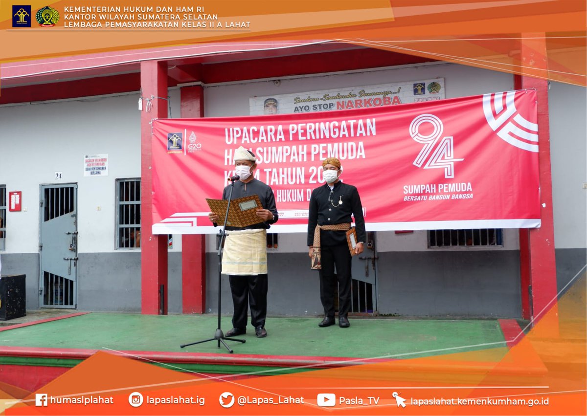 Lapas_Lahat's tweet photo. *Petugas Lapas Kelas IIA Lahat Gunakan Pakaian Adat Berbagai Daerah, Peringati Hari Sumpah Pemuda*

@Lapas_Lahat 
@BarutuSoetopo 
@Lapas_Lahat 
#LapasLahat
#SoetopoBerutu
#LapasLahat https://t.co/km02XhjvQ6