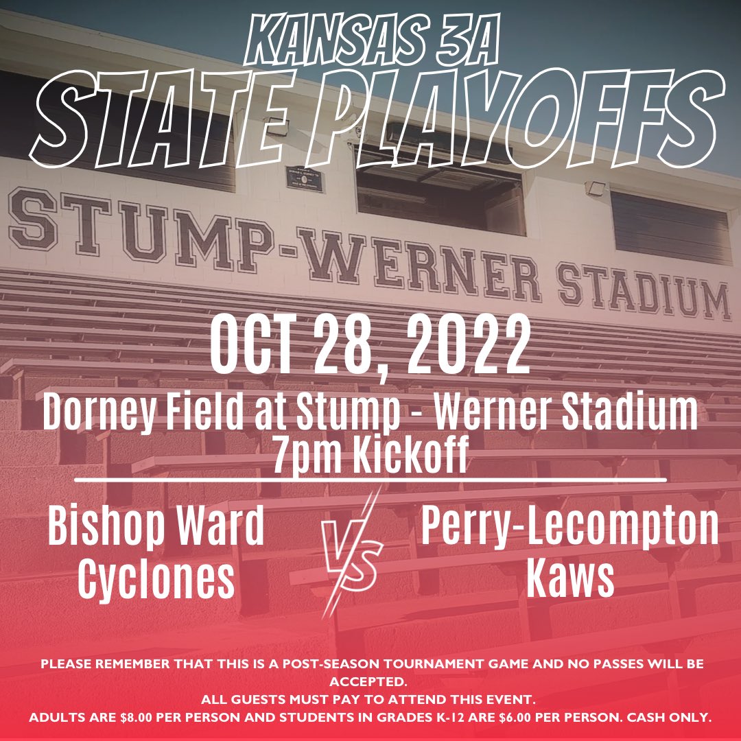 🆚Perry-Lecompton 📅Oct 28 ⌚️7pm 📍Dorney Field at Stump-Werner Stadium @sportsinkansas @PrepsKC @810varsity @KSHSAA @MaxPreps @WyandotteDaily