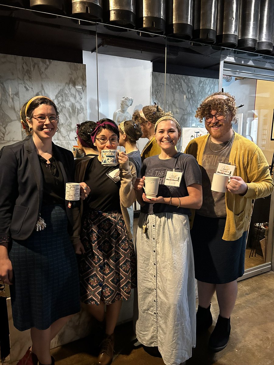 citymuseum's tweet photo. The marketing team dressed up as their favorite archivist / tour giver / all around good person Maria. https://t.co/6J5tGHeHZl