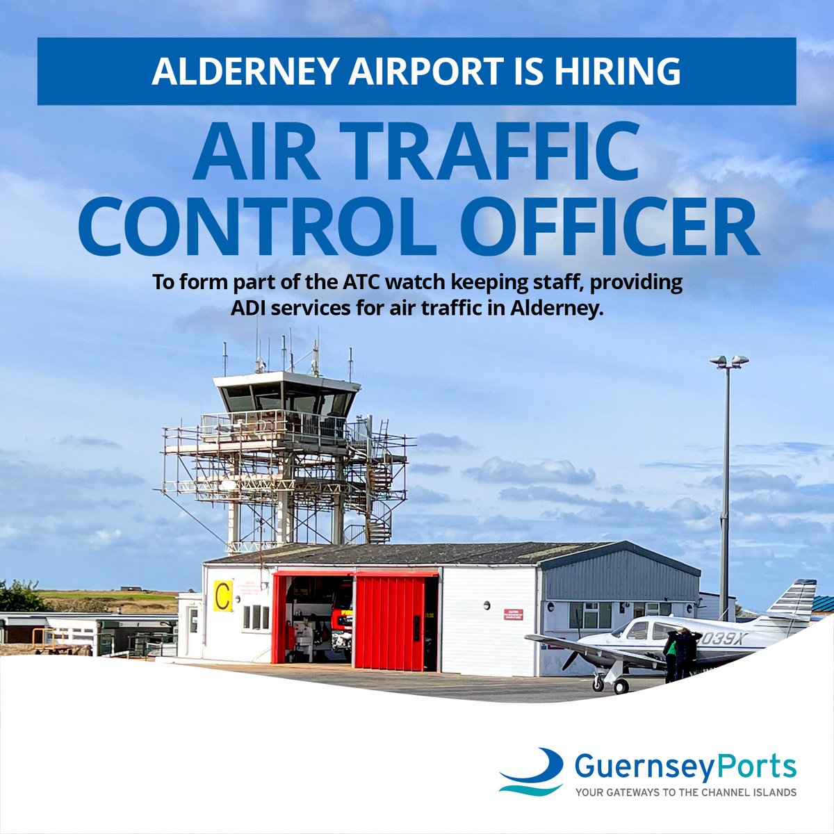 Alderney Airport is hiring an Air Traffic Control Officer to form part of the ATC watch keeping staff, providing ADI services for air traffic in Alderney. Further information and contact details can be found here: bit.ly/3WaB4qN