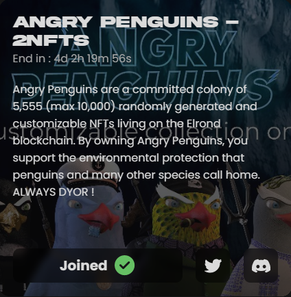 DareinHisoka's tweet photo. @Elrond_Mafia has just announced its collaboration with @AngryPenguins_ 

2 NFT @AngryPenguins_ to win in this giveway

You just need to have a mafia to participate

4 days left

https://t.co/ZCB1EsZ6g1

#AllForTheClan 🩸 https://t.co/WoXMLl0w3g
