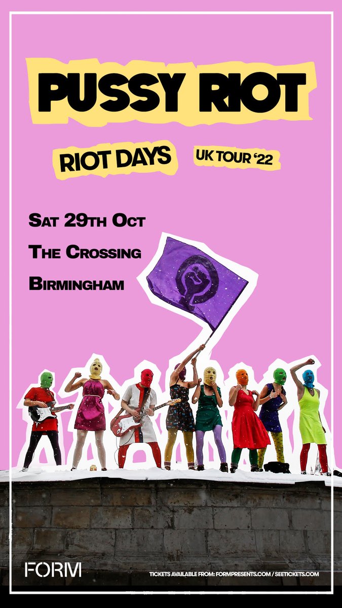 Centrala_space's tweet photo. Moscow-based @pussyrrriot are a feminist protest and performance art group known for their eye-catching and provocative shows.
Catch their Riot Days tour in Digbeth at @thecrossingsccb this Saturday.
TICKETS: https://t.co/9o9l3g8RDn
#birminghammusic #ceemusic #antiwar #digbeth https://t.co/jQukpeYRuG