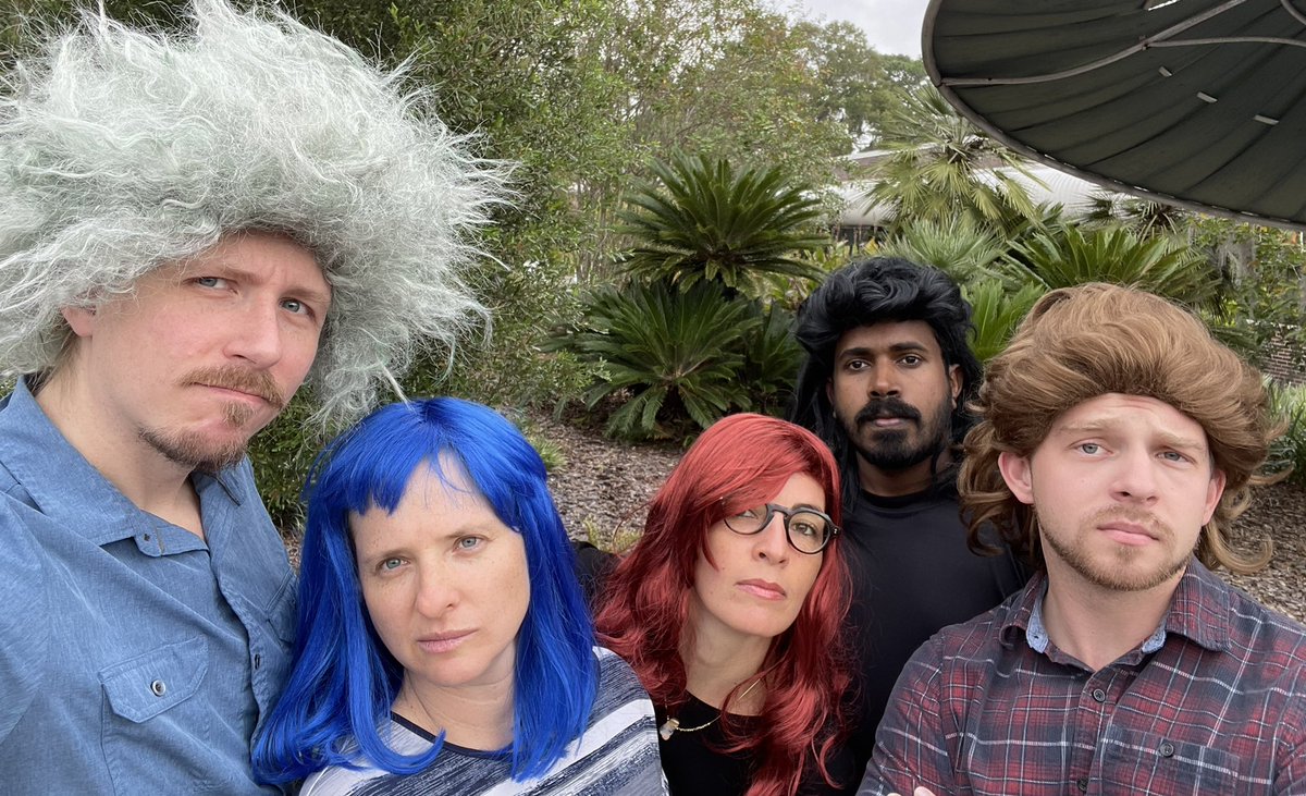 Lucky Lab costume for Halloween: 1980s hair band. Thanks team! You all are a lot of fun. #UFBugs
