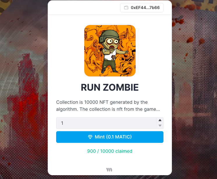 You are best! 900 nft has already been minted and we will use the money from the commission to create liquidity on the exchanges. Listing of the token for which will be very soon...
#freemint #p2e #nftgames #runzombie #PlaytoEarn #playtoearngame