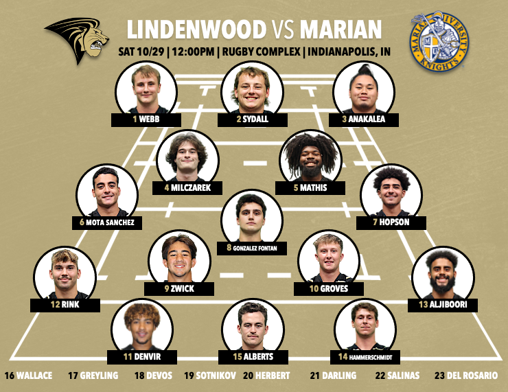 LURugby's tweet photo. Line up for our 12pm clash with @MarianURugby in Indianapolis tomorrow! Stream link below! https://t.co/8Vs1f8ifeO