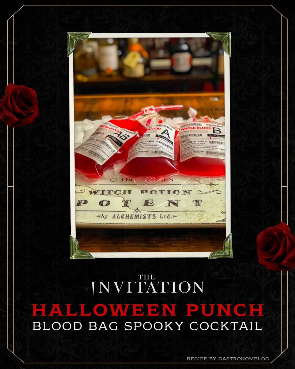 InvitationMovie's tweet photo. Make your Halloween party (almost) as interesting as Evie’s rehearsal dinner. Enjoy this Blood Bag Cocktail inspired by #InvitationMovie.

Now on Blu-ray and Digital! https://t.co/QfGT9Rd9ng https://t.co/ozFRkSLcZn