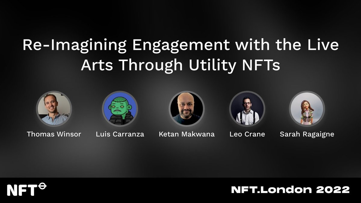 🚀Join us at #NFTLondon2022 <a href="/NFT_NYC/">NFT.NYC</a> 
🌟Fri 4 Nov 2.50pm I'll be speaking with <a href="/TheRoundLive/">The Round</a> <a href="/ketan_makwana/">Ketan Makwana</a> <a href="/FintechLuis/">Luis Carranza</a> <a href="/eShotLabs/">eShot Labs</a> about "Re-Imagining Engagement with the Live Arts Through Utility NFTs" 
🇬🇧nftlondon.sessionize.com/session/365112
