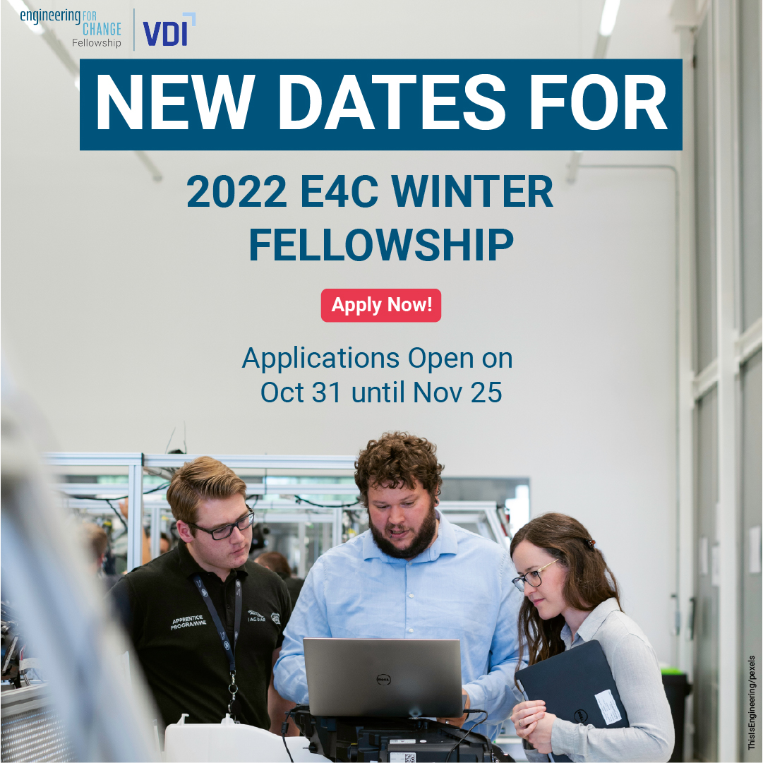 engineer4change's tweet photo. Coming soon... new dates to apply!
Stay tuned for more information!
#E4CFellows #E4C #projects #comingsoon #sdgs #sustainability #E4CWinterFellowship #Fellows #newtechnology https://t.co/rCgOSspZBL