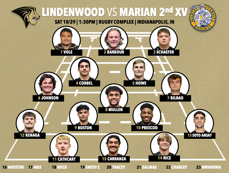 Line up for our 1:30pm clash with <a href="/MarianURugby/">Marian Rugby</a> 2nd XV tomorrow in Indianapolis! Stream link below!