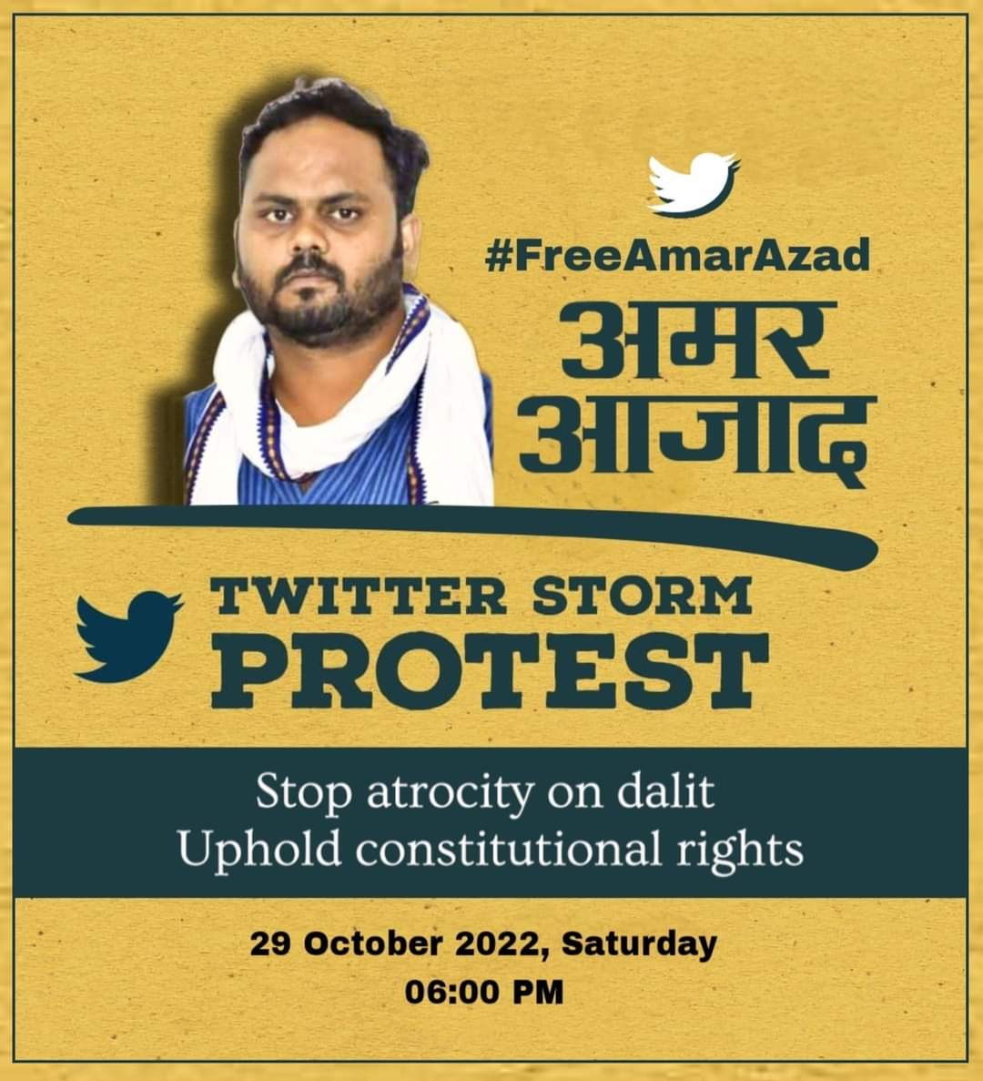 कल शाम 06:00 PM ना भूले @AmarAzadd #FreeAmarAzad