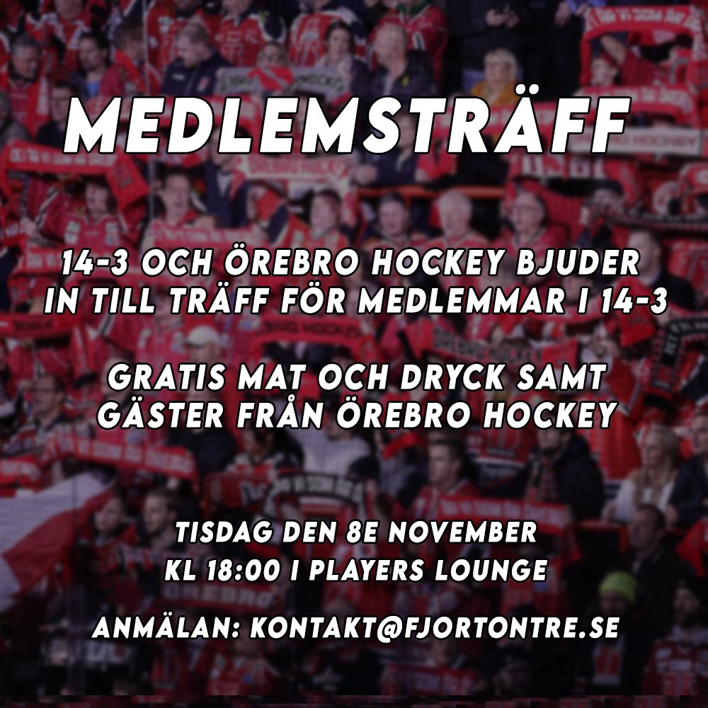 143Orebro's tweet photo. Vi påminner om medlemsträffen den 8 November, det vill ni inte missa! Anmälan sker genom att maila oss. Hoppas vi ses! https://t.co/3iBSa0M8Nc