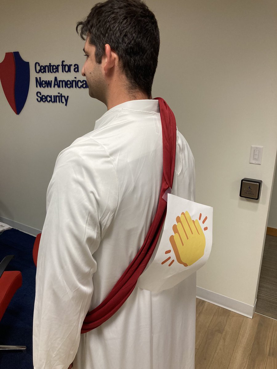 JonathanLordDC's tweet photo. I have a full-on mutiny on my hands thanks to @alexbward. Halloween festivities at @CNASdc today, and military fellow LCDR Stew Latwin had the audacity... #LordofClapbacks https://t.co/aXpdWpCyM5