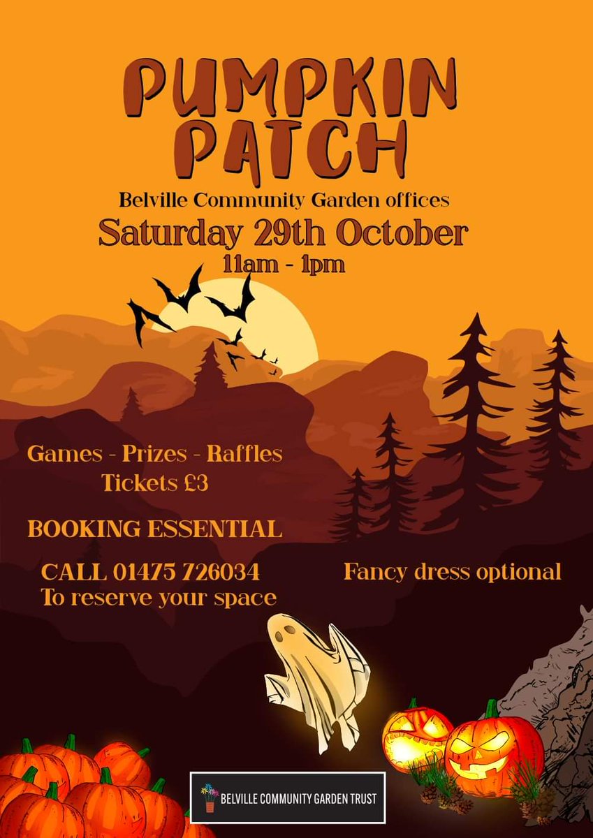 Join @Belvillegarden for all the fun at this year’s PUMPKIN PATCH – this Saturday 29th October 11am to 1pm discoverinverclyde.com/whats-on/event… #DiscoverInverclyde #Greenock #Inverclyde #Halloween #VisitScotland #ScotlandIsCalling