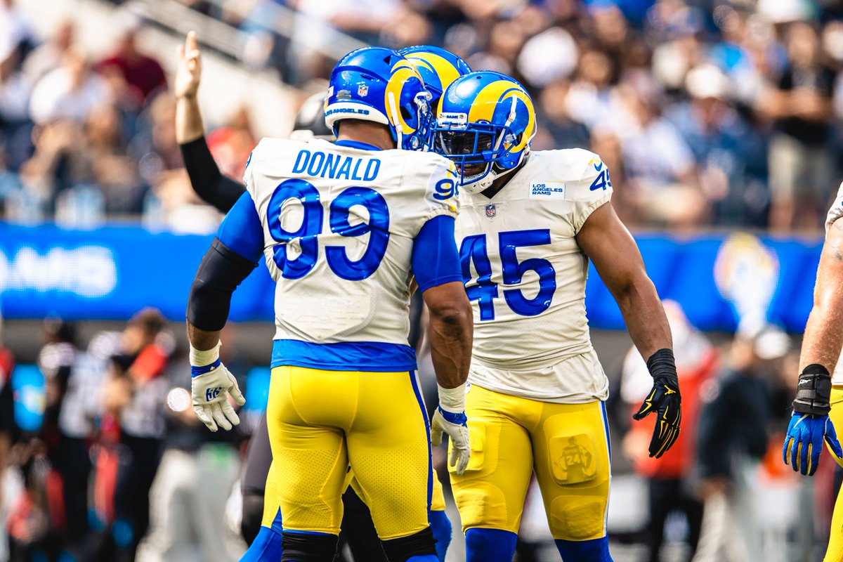 TheLARamsPR's tweet photo. #StatsToWatchFor
DT @AaronDonald97 needs 1.0 sack to move to 34th on the NFL all-time sack list.
LB @Bwagz needs three tackles to move to 14th all-time in regular season tackles and 12 to move to 11th all-time in regular season tackles. https://t.co/eK4sIxr5K6