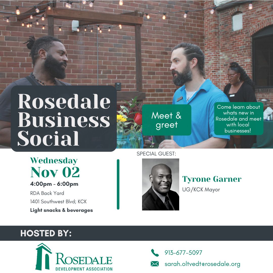 Rosedale Dev. Assoc. (@rosedaleda) on Twitter photo #LocalBizFriday The Rosedale Business Social is next Wednesday, November 2nd, from 4 PM - 6 PM! Our special guest for the evening will be Mayor Tyrone Garner! Come out and meet with local Rosedale businesses and learn about what's new in the community π #LocalBizFriday The Rosedale Business Social is next Wednesday, November 2nd, from 4 PM - 6 PM! Our special guest for the evening will be Mayor Tyrone Garner! Come out and meet with local Rosedale businesses and learn about what's new in the community π