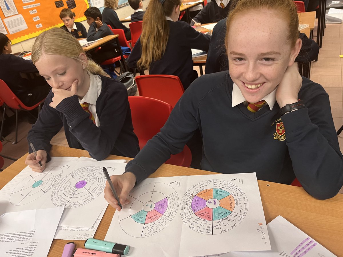 EnglishSjl's tweet photo. Year 8 English students working hard on their inference skills today, using Wilfred Owen's famous poem, 'Dulce Et Decorum Est.' @stjohnlloyd @WilfredOwenAssn #smallschoolbigideas https://t.co/6Azr56eQwa