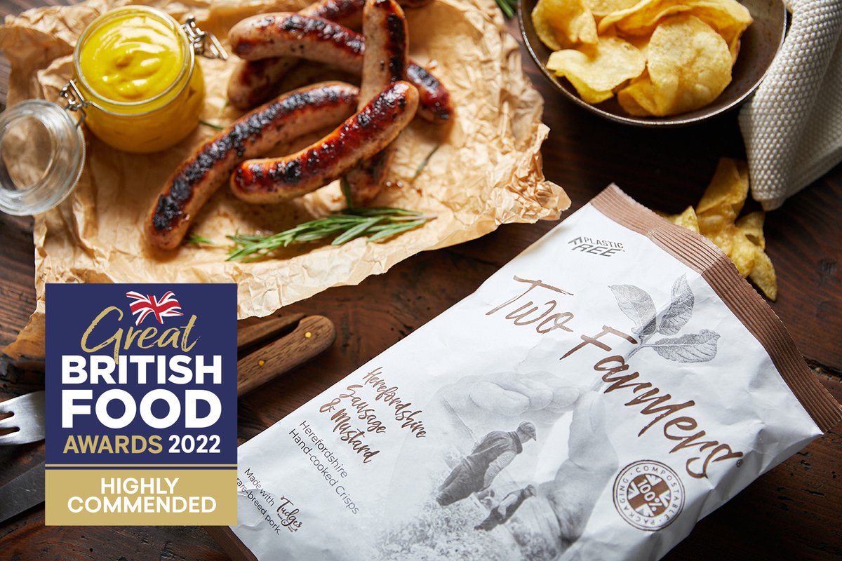Our Sausage and Mustard hand-cooked crisps have scooped Highly Commended in this year's #GreatBritishFoodAwards! This flavour packs a punch thanks to being proudly made with Tudges rare-breed pork sausages and seasoned with a dash of mustard! 🤎