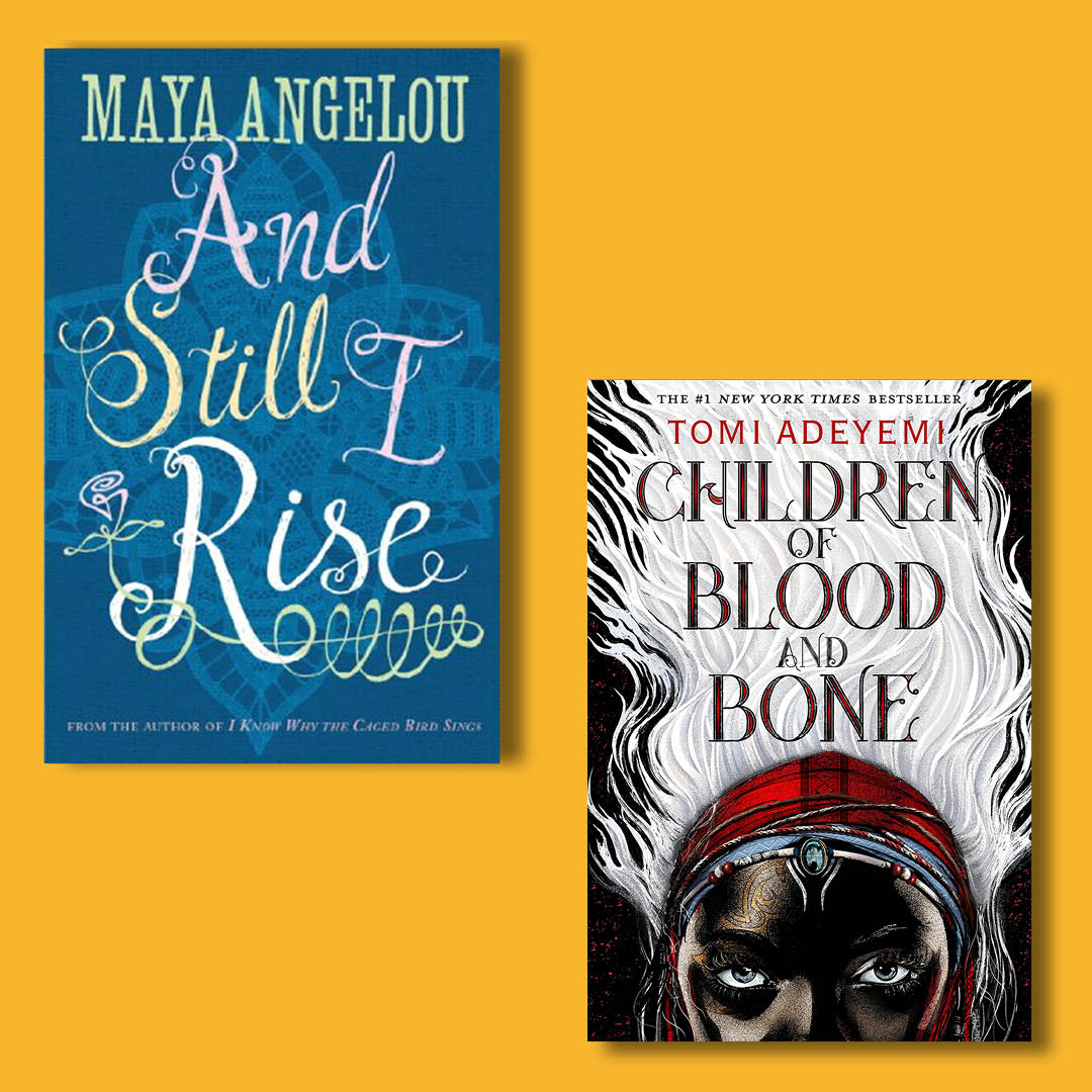 CurriculumOne's tweet photo. For this weeks #BHM book reccomendation: 

‘And still I rise’ by Dr. Maya Angelou, ‘Children of Blood and Bone’ by Tomi Adeyemi.

#BBHM #onebristolcurriculum #representationmatters https://t.co/KQ8uF40qMJ