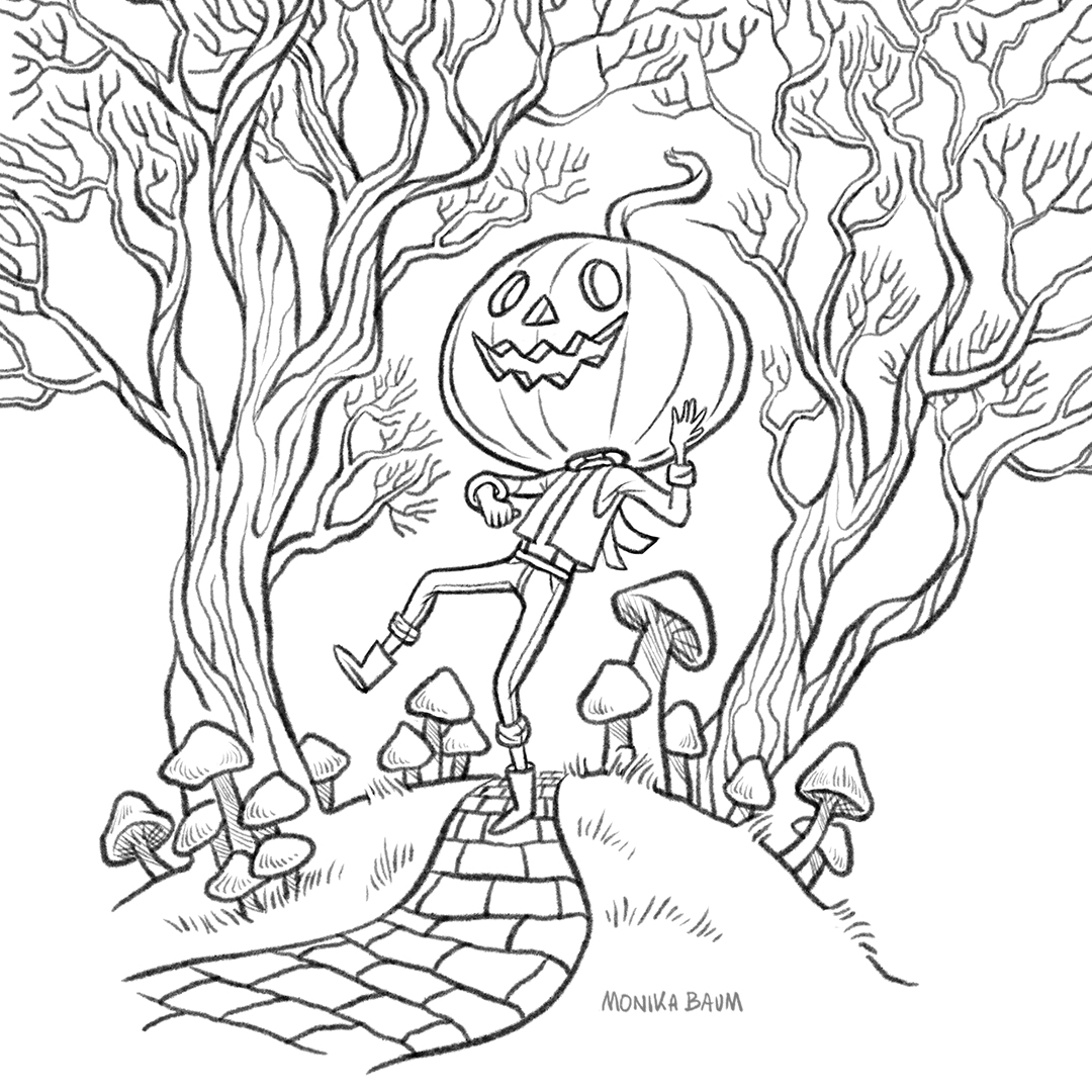 PUMPKIN 🎃

#Melotober #Melotober22 #Melotober2022
#ArtChallenge #Inktober2022 #Inktober #LineArt
#KidLitArt #ChildrensBookArt
#ChildrensBookIllustration #CozyIllustration
#JackPumpkinHead #Pumpkin #JackOLantern
#Halloween #WizardOfOz #MeloSprout #Drawtober
#CozyArt #Artober