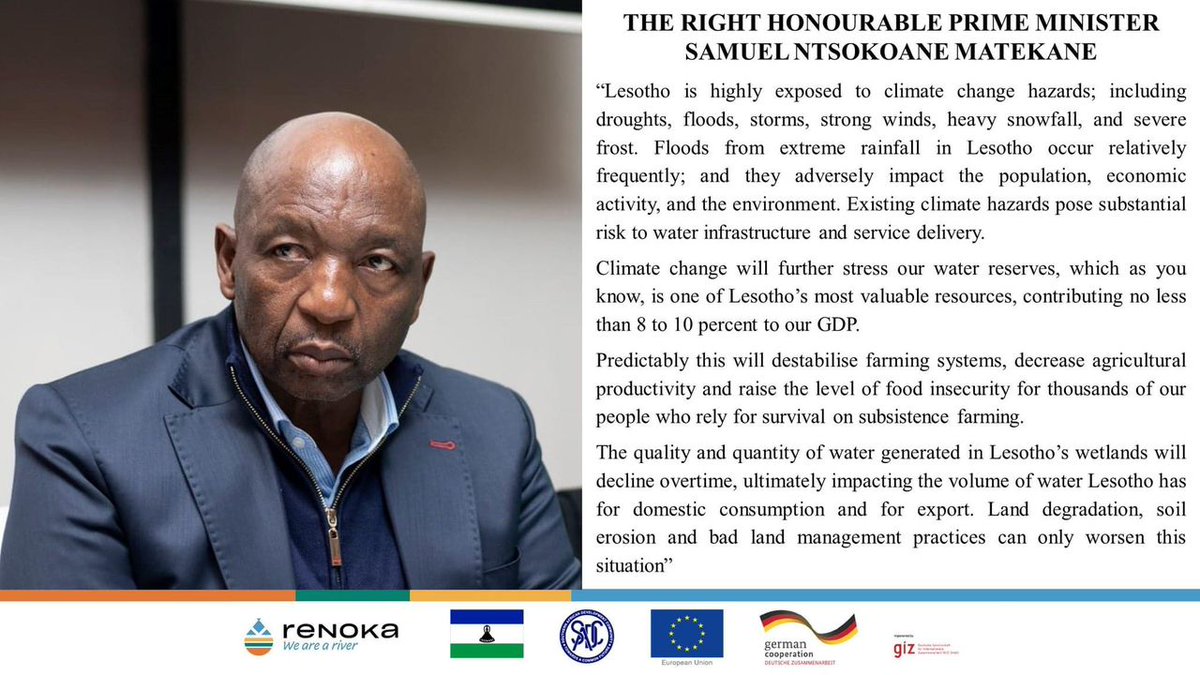!PM@samuelmatekane: #TeamEUrope will continue to be a strong partner to face the challenges of #climatechange and to preserve the natural resources of #Lesotho -PA #Lstwitter
