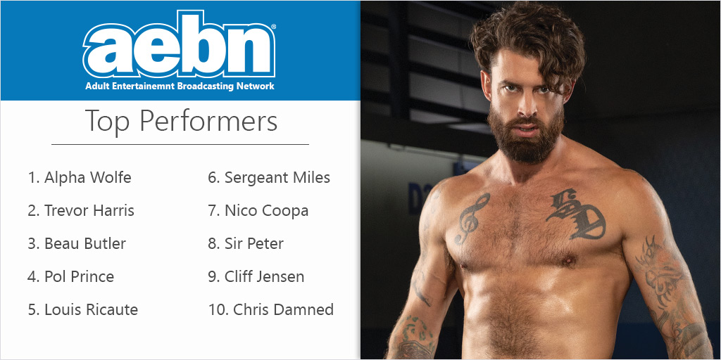 Congratulations to all the guys that made the AEBN.com Top 10 this week! @THEALPHAWOLFE1 @TrevorHarrisXXX @BeauButlerXXX @PolPrince @Louis_Ricaute @sgtmilesxxx @NicoCoopa @sirpeeterreal @LoveCliffJensen @chris_damned