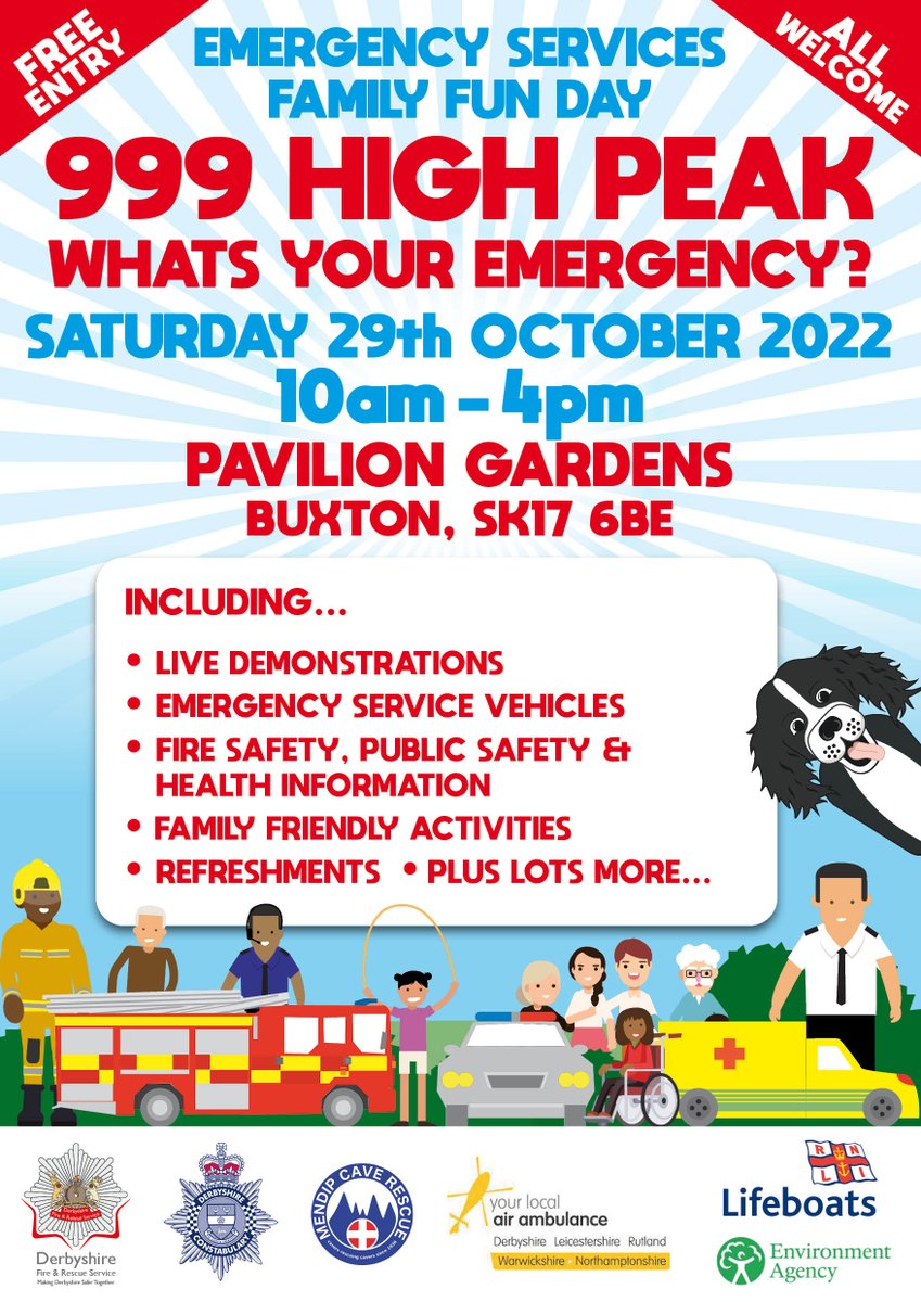 Here's a reminder to join us tomorrow for live demonstrations, emergency service vehicles, family-friendly activities, &amp; more in Buxton. 

We've teamed up with other emergency services for this free event - you won't want to miss it!
*Attendees are subject to change