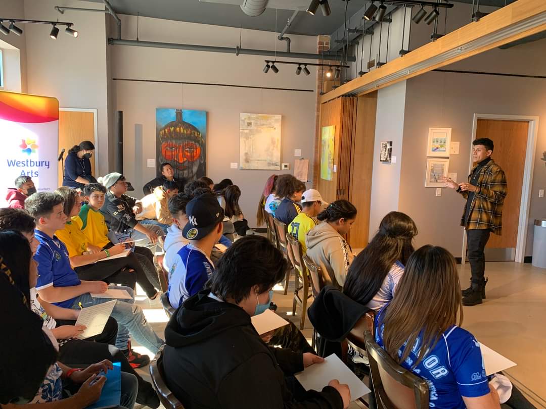 Ss visited <a href="/WestburyArtsNY/">WestburyArts</a> to view the exhibition "Nuestro Viaje" highlighting local artists &amp; their personal journeys to the US
#mineolaproud of were we came from! #culturallyresponsiveteaching
<a href="/mineolahs/">Mineola High School</a> <a href="/MineolaUFSD/">Mineola UFSD</a> <a href="/MsGreene101/">Ms.Greene</a> <a href="/SchoolpsyRomero/">Patricio Romero</a>