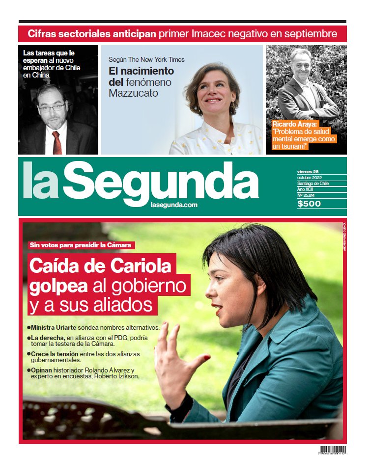 PORTADA DE HOY! ▶️lasegunda.cl